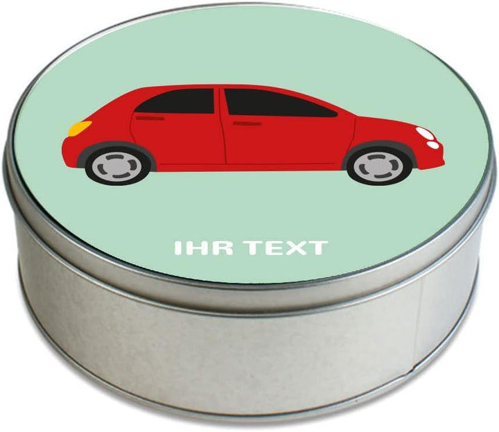 STEMPEL-FABRIK Geschenkdose Rund mit Aufdruck - Motiv Auto - Personalisiertes Geschenk - Keksdose Gr