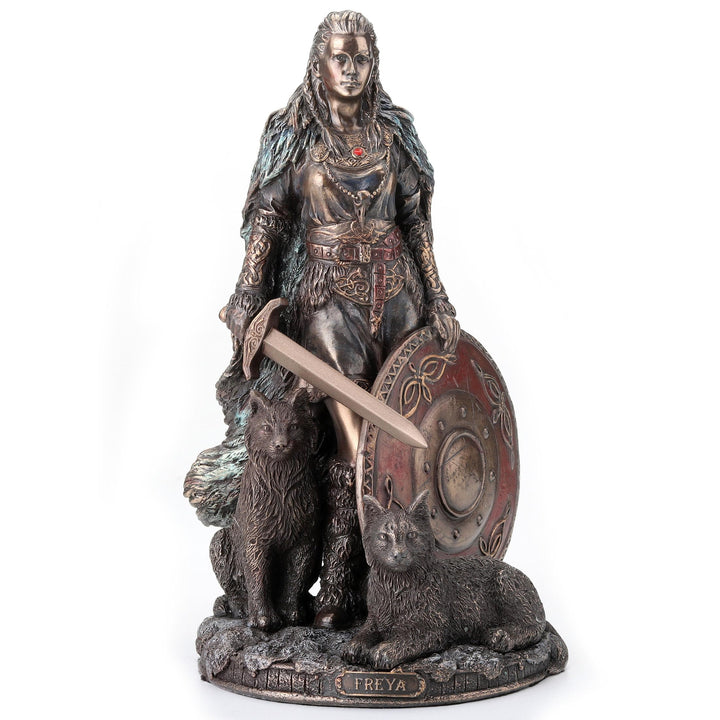 Veronese Design Skulptur Maiden Freya nordische Göttin der Liebe Schönheit und Krieg, kaltgegossenes