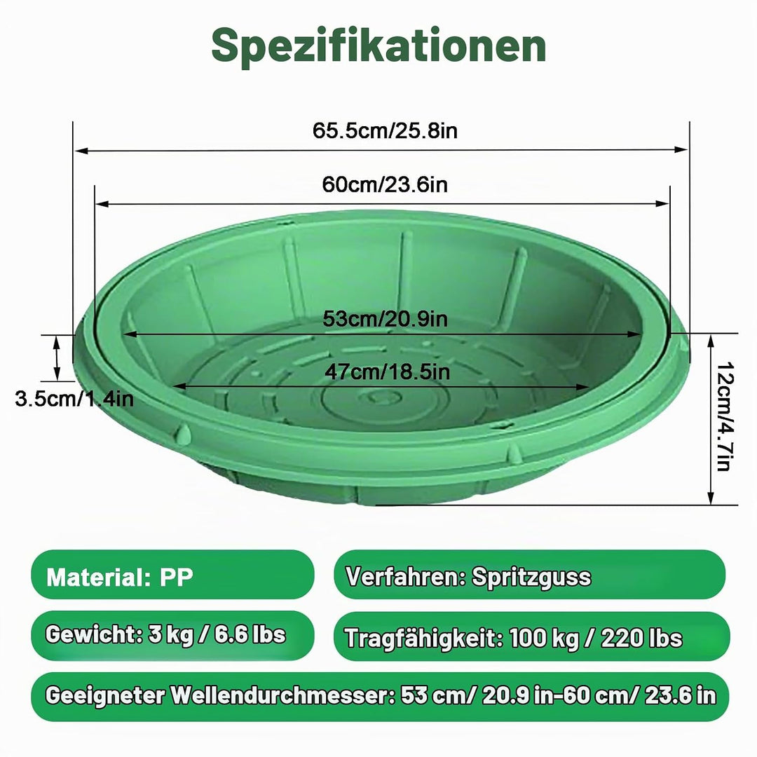 Runde Kanaldeckel, 60 cm Versenkter Klärgrubendeckel Dekorative Mannlochabdeckung, Verdeckte Abwasse