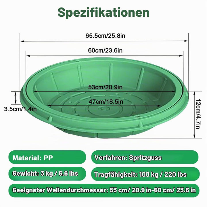 Runde Kanaldeckel, 60 cm Versenkter Klärgrubendeckel Dekorative Mannlochabdeckung, Verdeckte Abwasse