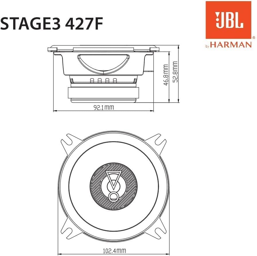 JBL Stage3 427F 2-Wege Auto Lautsprecher Set von Harman Kardon - 150 Watt Autolautsprecher - 2 stück