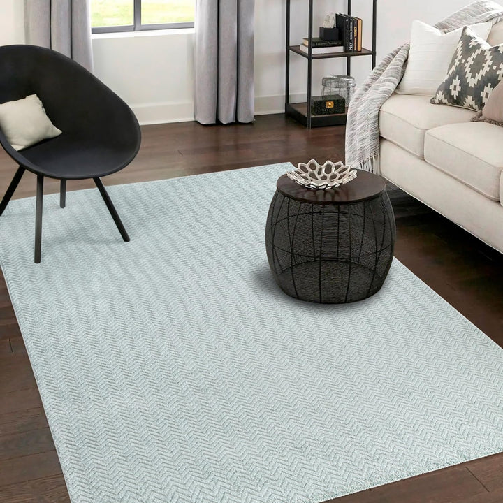 payé Teppich Wohnzimmer - Grün - 160x230cm - Meliert Muster- Einfarbig - Hoch Tief Effekt - Kurzflor