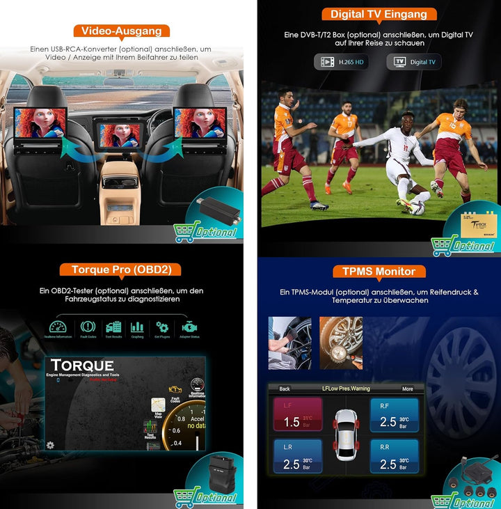 Erisin 8-Kern 4GB+64GB Android 14 2 DIN Autoradio GPS Navi für Mercedes Benz E/CLS Klasse W211 W219