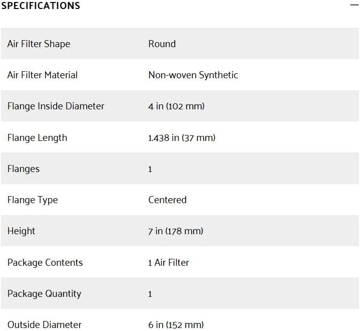 K&N AEM 21-2058DK Dryflow Luftfilter