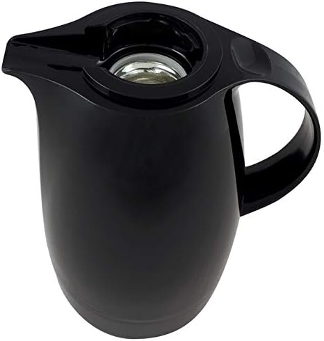 Helios Servitherm Thermoskanne Schwarz 1,3L – 6h Heiss - Hält Getränke heiss & kalt – Einhandbedienu