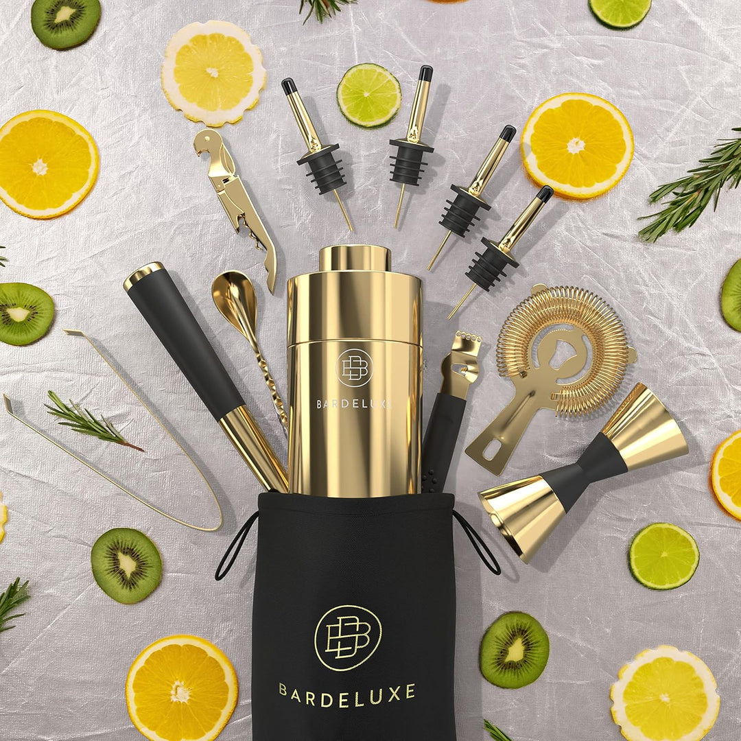 BarDeluxe® Cocktail Set 12-teilig, Barkeeper Set, Cocktail Mixer Set | 750ml Cocktailshaker Edelstah