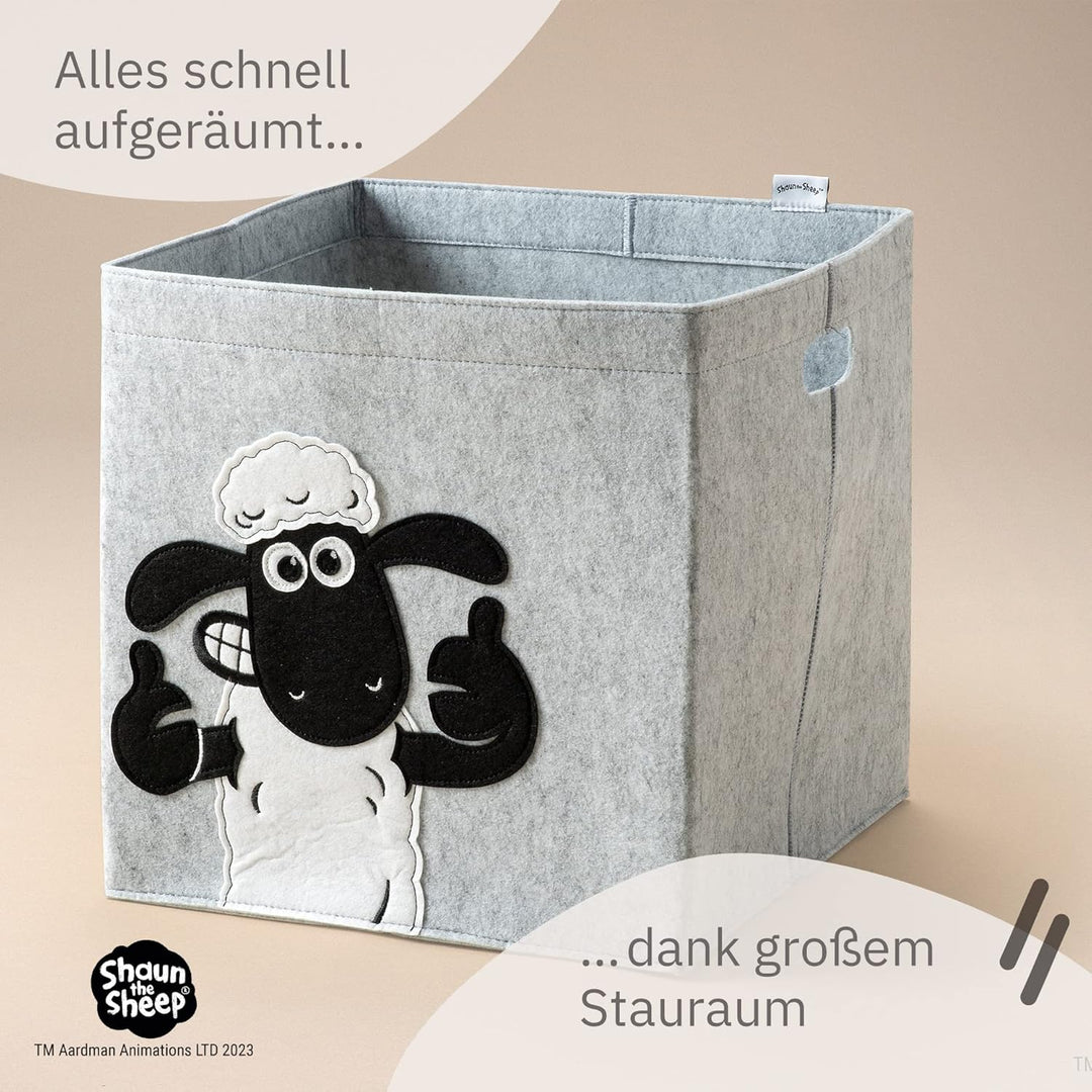 meets Shaun das Schaf Aufbewahrungsbox für Kinder – Filz-Box mit dem kultigen Schaf zum Verstauen vo