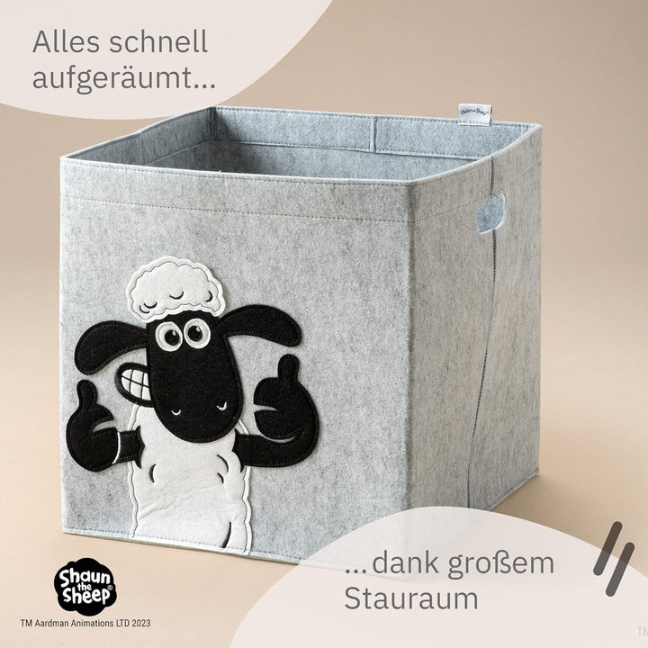 meets Shaun das Schaf Aufbewahrungsbox für Kinder – Filz-Box mit dem kultigen Schaf zum Verstauen vo