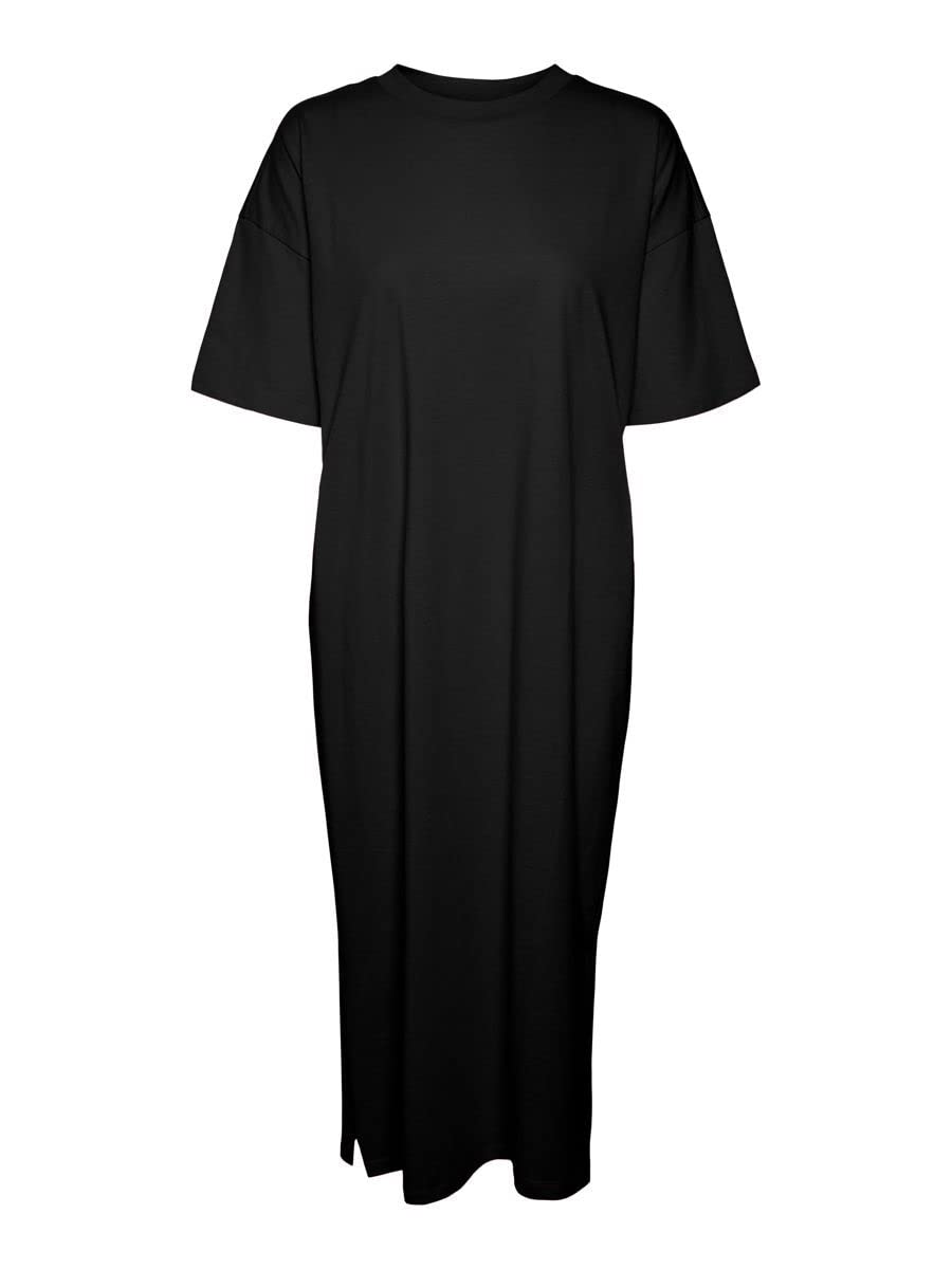 VERO MODA Damen Vmmolly Ss Oversize Calf Dress Noos Kleid, XS Schwarz
