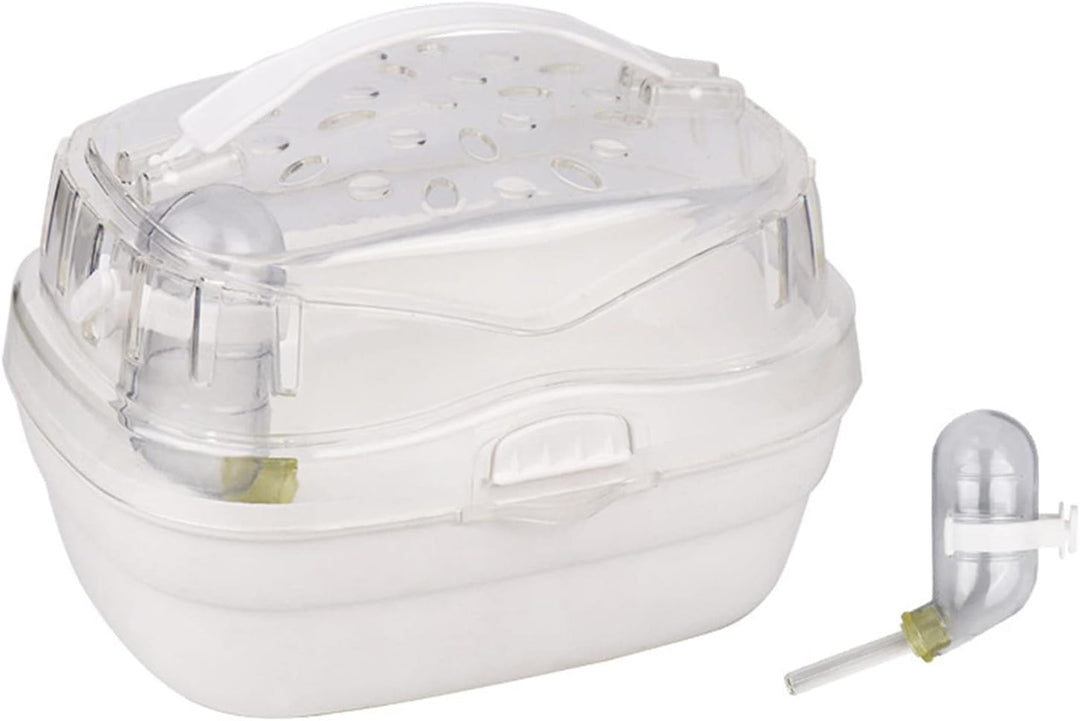 hero-s Transportbox Hamster, Tragekäfig, Tragbarer Reisekäfig Kleintiere, Mit Wasserflasche, Meersch