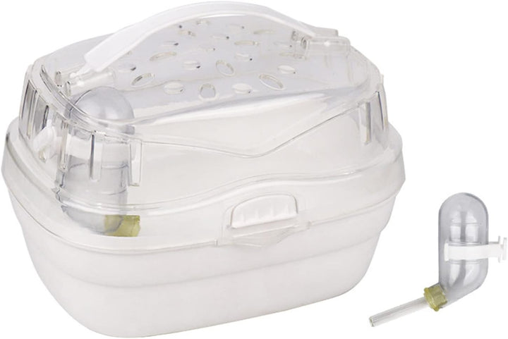 hero-s Transportbox Hamster, Tragekäfig, Tragbarer Reisekäfig Kleintiere, Mit Wasserflasche, Meersch