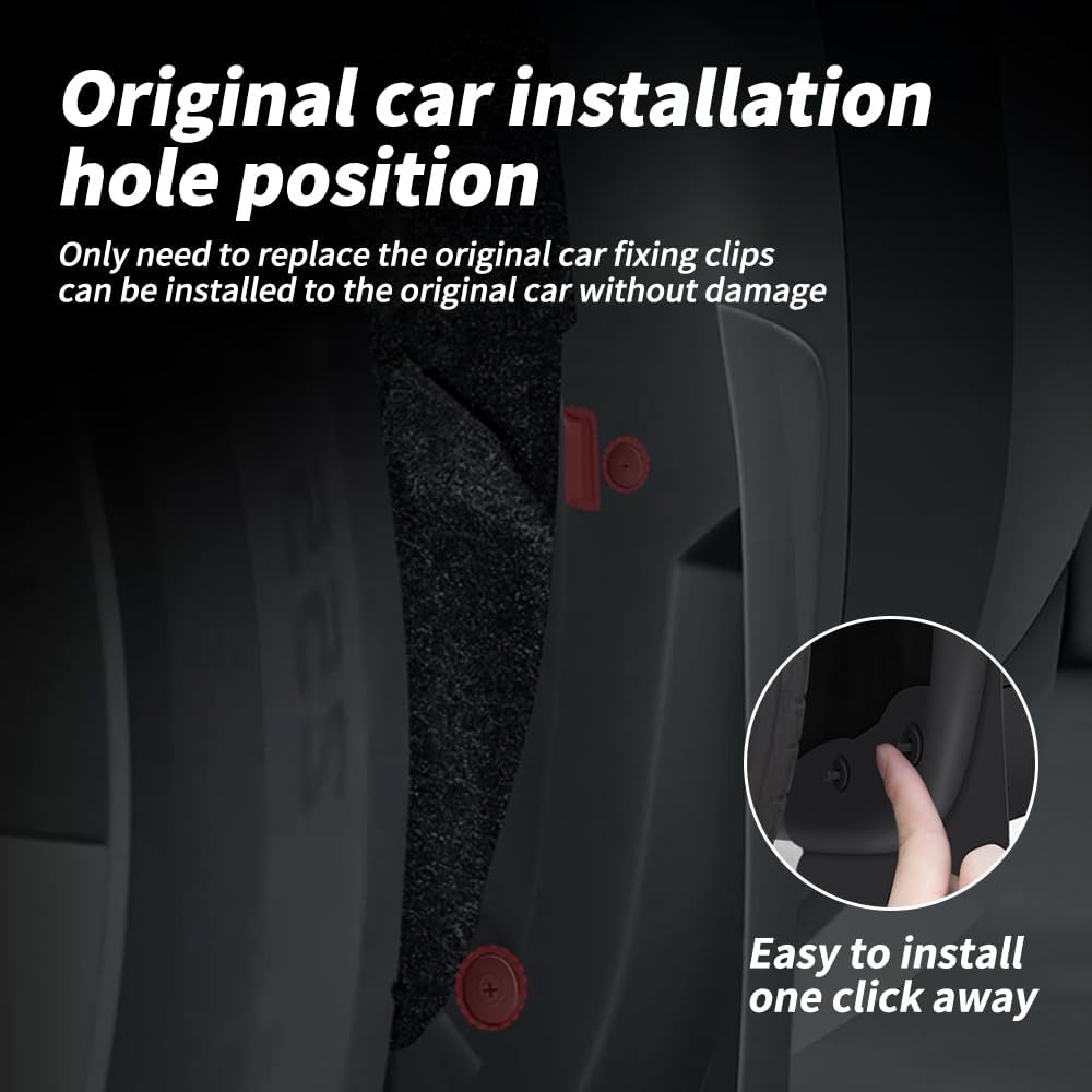 KKTR-CAR für Tesla Model 3 Spritzschutz, Auto-Spritzschutz, Kotflügel vorne hinten mit Schrauben, ke