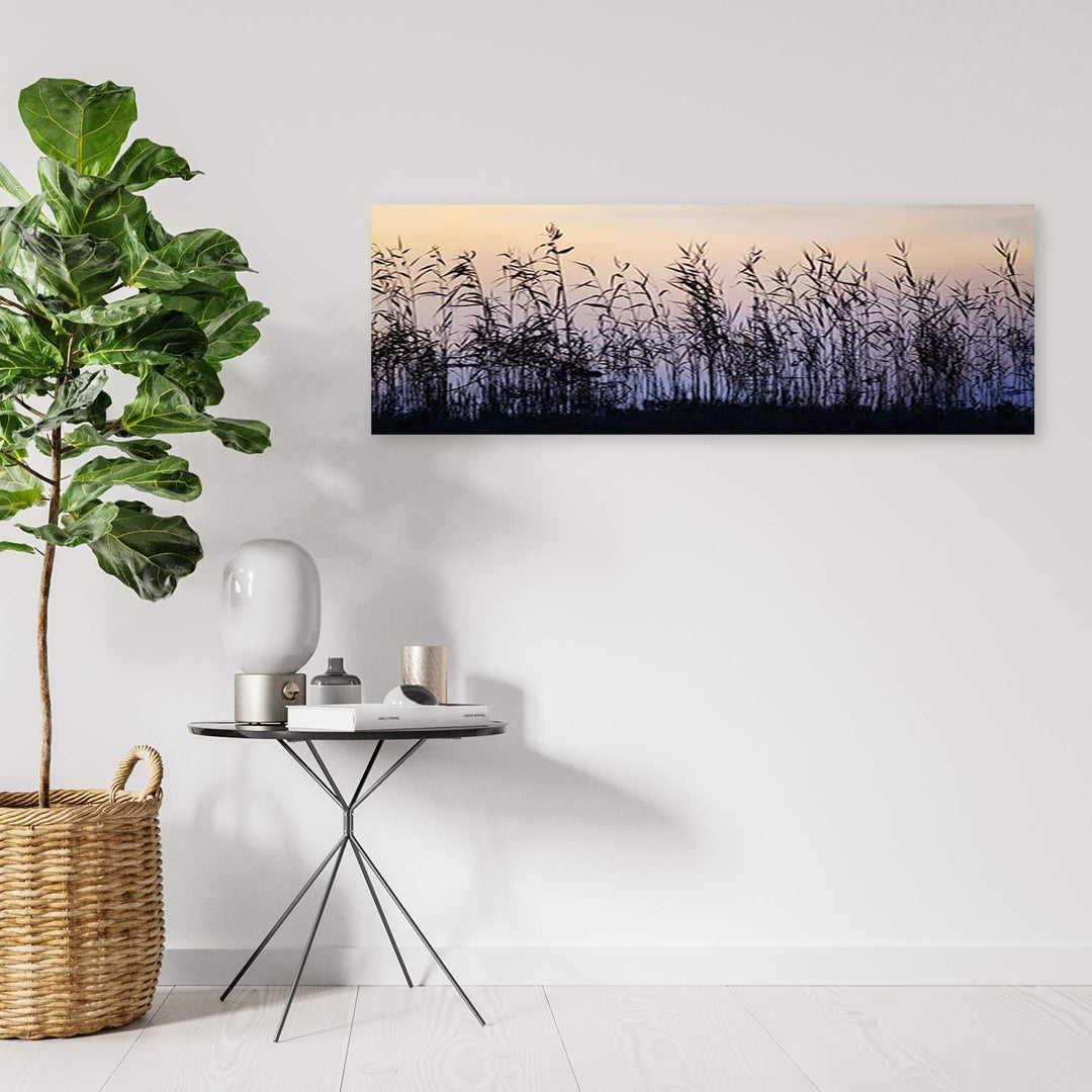 Feeby Wanddeko Natur Leinwandbild Kunstdruck für Schlafzimmer Grau 100x40 cm Leinwandbild 100x40 cm