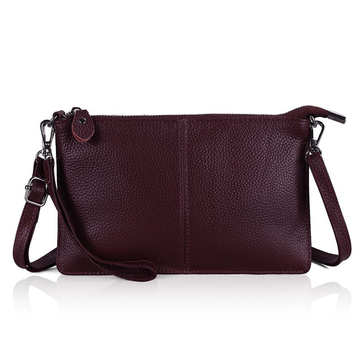 Befen Leder-Clutch, Geldbörse, kleine Umhängetasche für Damen Burgunderfarben, Burgunderfarben