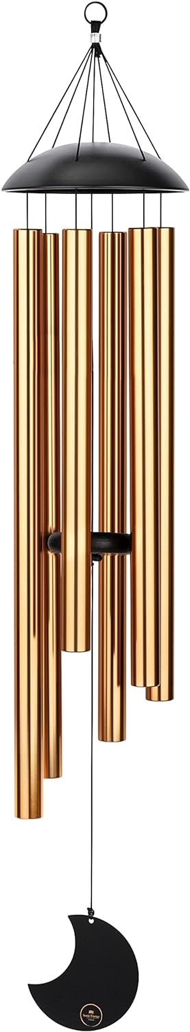 Sonic Energy Moon Meditation Chime – Windspiel mit 6 Klangstäben (432 Hz) – für Garten u. Entspannun