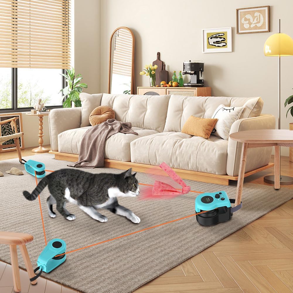 Interaktives Katzenspielzeug Drei-Anker-Design,Katzenspielzeug Selbstbeschäftigung Automatische/Fern