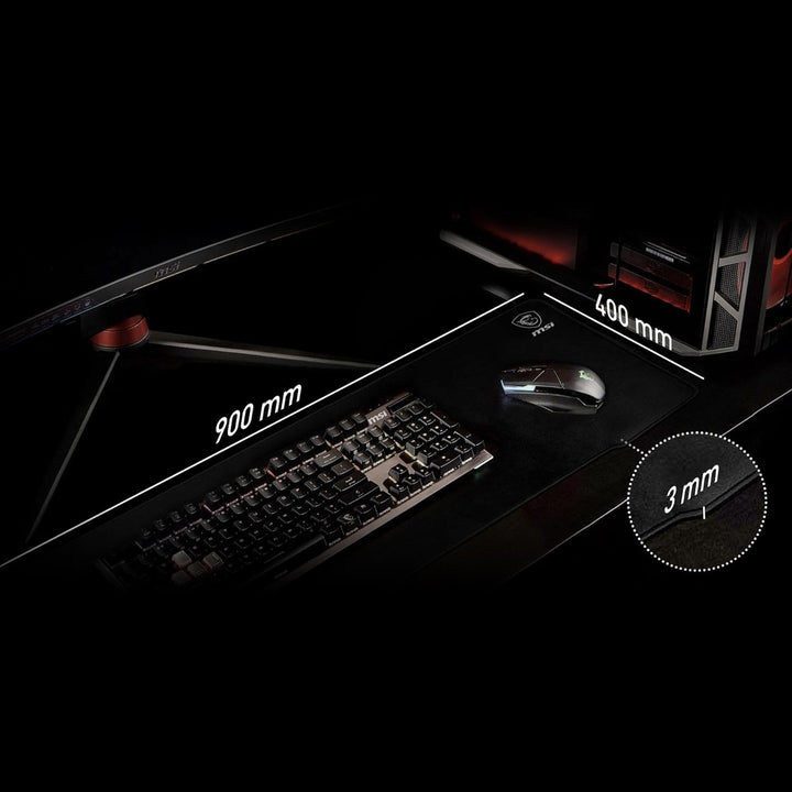 MSI AGILITY GD70 - XL Gaming Mauspad, Gaming Oberfläche mit Seidentextur, weiche, gesäumte Kanten, r