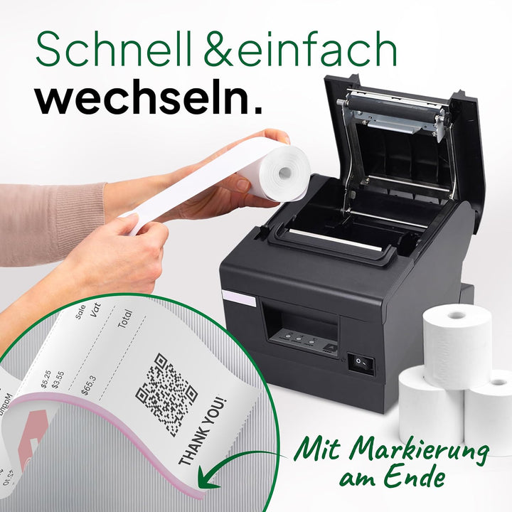 coreless - 50 Thermorollen 80mm x 80mm x 12mm mit Apotheker A ohne Plastikkern - Rolle aus Thermopap