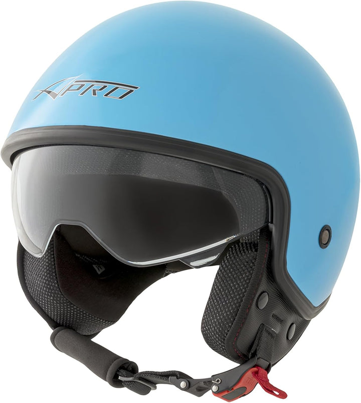Motorradhelm Motorrad Roller Jet Helm Innensonnenblende Viser SonicMoto 60 cm (XL) Blau, 57-58 cm (