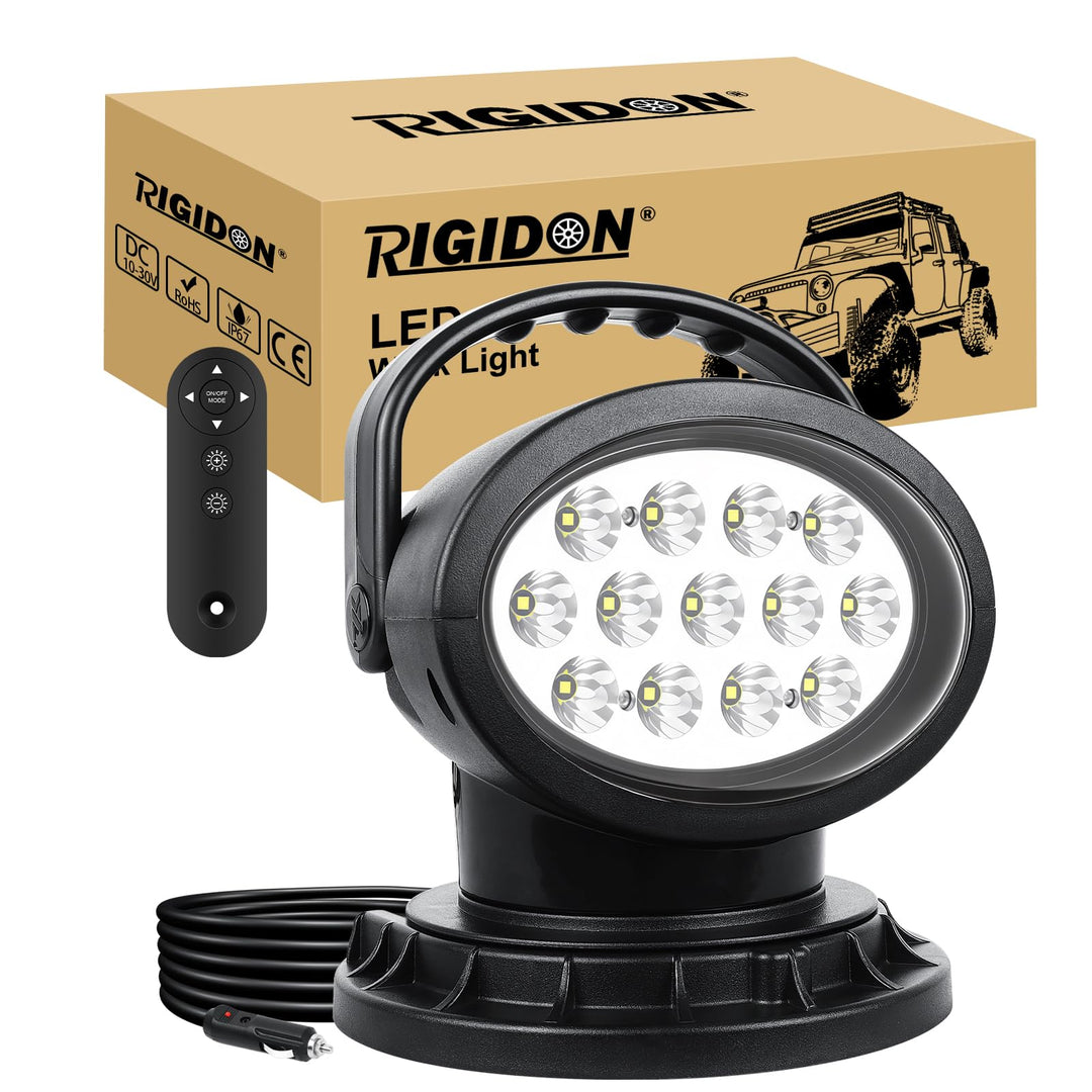 RIGIDON 38W 3800LM Led strahler aussen mit fernbedienung, Led arbeitsscheinwerfer mit magnetfuss, Fl