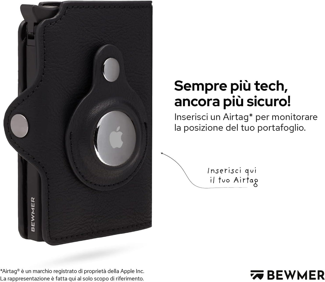 BEWMER 1 Geschütztes Kartenetui | Slim Wallet für Männer und Frauen | Kartenhalter mit RFID-Schutz u