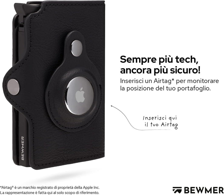 BEWMER 1 Geschütztes Kartenetui | Slim Wallet für Männer und Frauen | Kartenhalter mit RFID-Schutz u