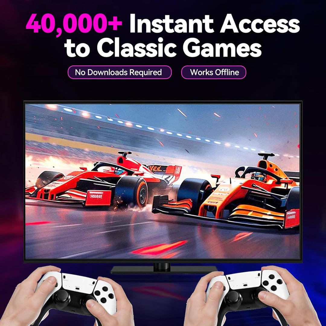Retro-Spielkonsole 2026, 4K HDMI mit über 40.000 Spielen, 23 Emulatoren, Plug-and-Play, Dual-2,4-GHz