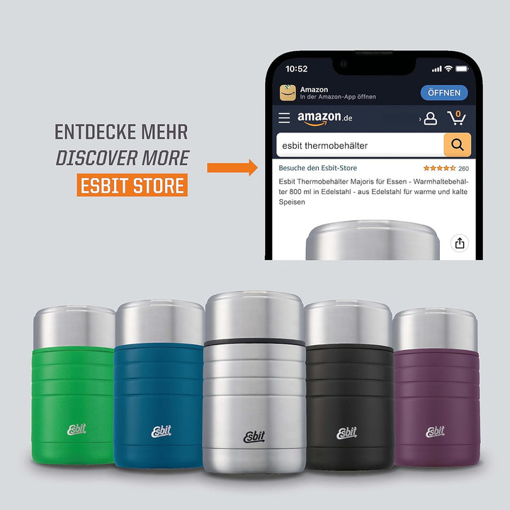 Esbit Thermobehälter Majoris für Essen - Warmhaltebehälter 1000 ml in Apple Green - aus Edelstahl fü
