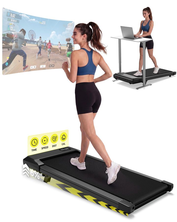 MJWW Raceable Walking Pad mit 6%-9% Steigung, 2.5/3.0 HP Klappbares Laufband für Zuhause &amp; Büro mit