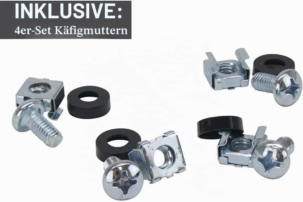 WAYTEX 37321 Steckdosenleiste Rackable 19 Zoll Stecker C14 – elektrisches Kopfband 8 Steckdosen mit