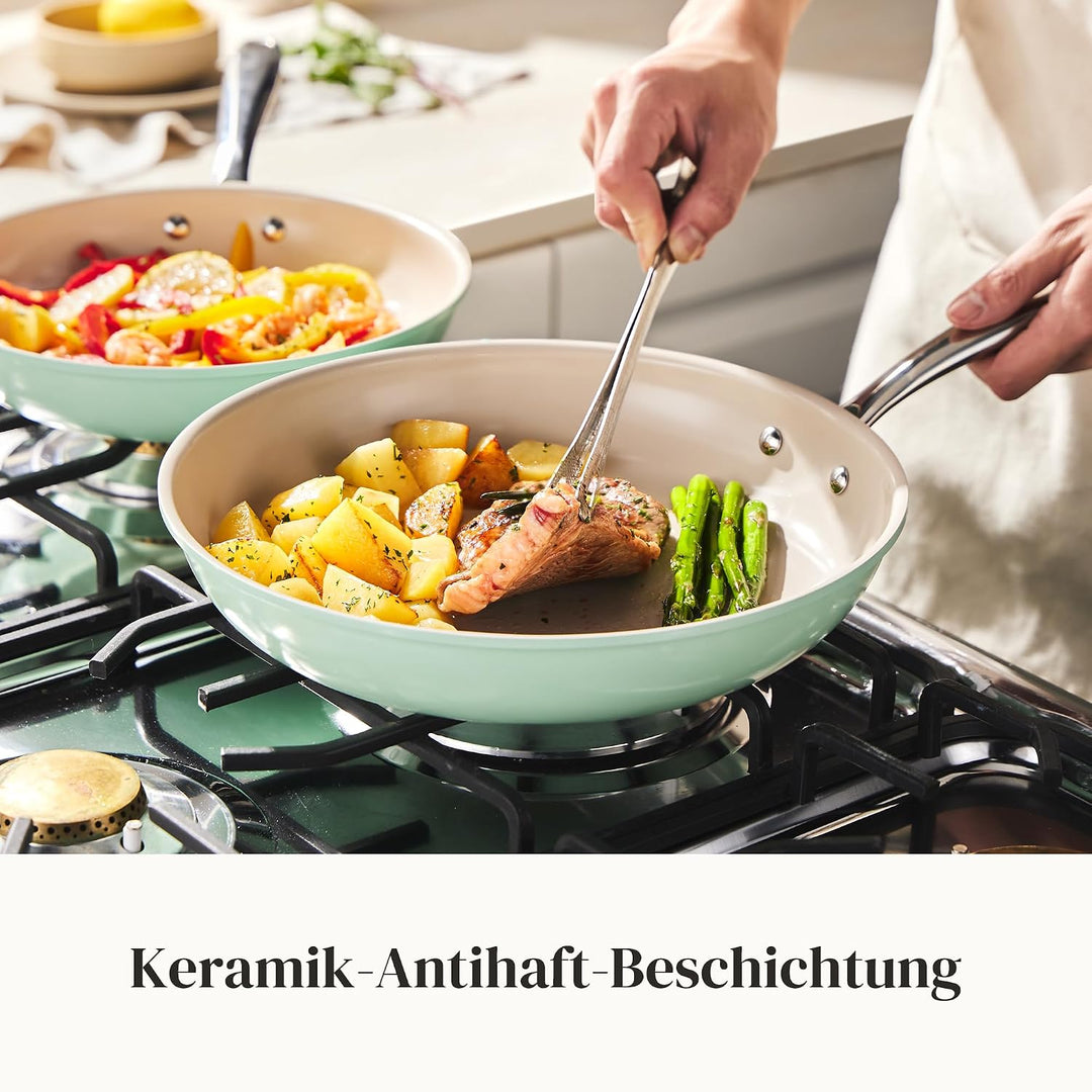 Redchef Pfannenset Keramik Induktion 6-teilig, Antihaft Bratpfannen 20/24/28 cm für alle Herdarten,