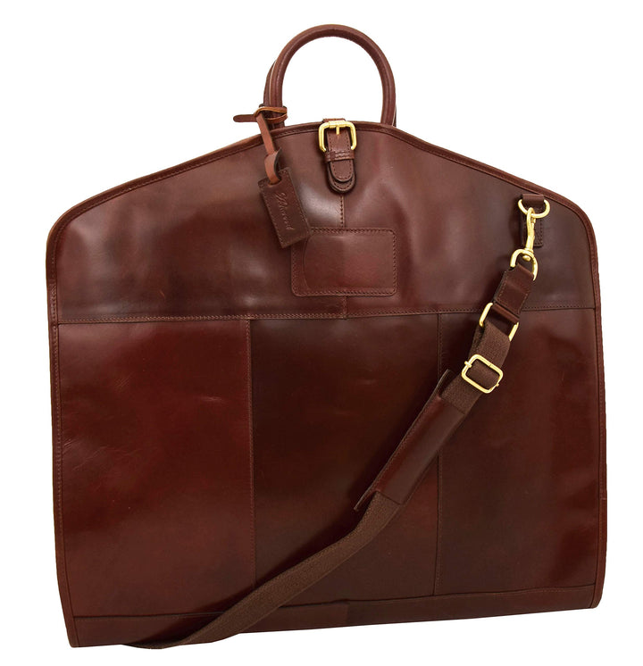 Luxus Leder Anzug Tragetasche Brandy Suiter Case Kleid Kleiderabdeckung Reisetasche - Finley