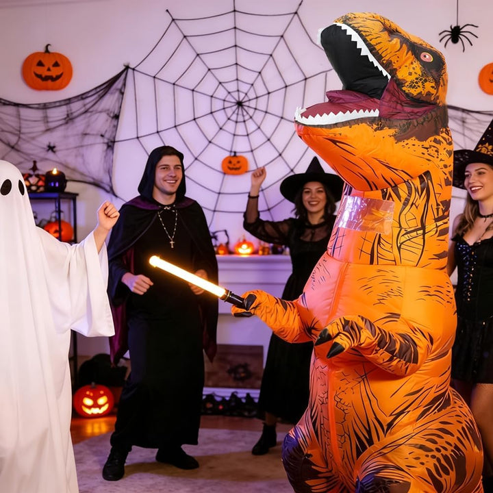 Aufblasbares Dinosaurier-Kostüm für Erwachsene, T-Rex- und Jurassic-Kostüm, lustiges Halloween-Party