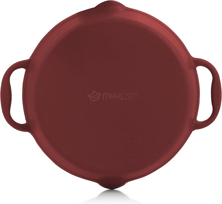 Mahlzeit Gusseisenpfanne Emailliert | Ø 29 cm | Dark Cherry | Gusseisenbratpfanne mit zwei Griffen u