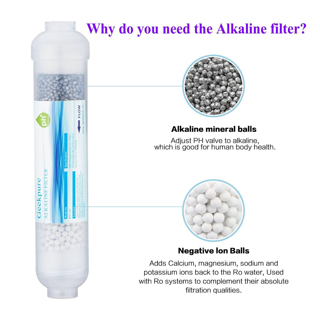 Geekpure 6-stufiges Umkehrosmose Trinkwasser Filtersystem mit Alkalischem pH+ Remineralisierungs Fil