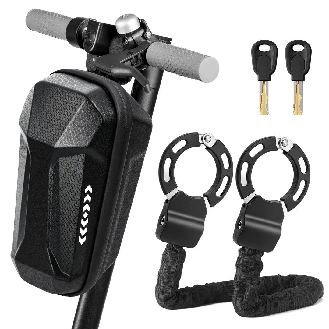 E Scooter Tasche mit Schloss, E Scooter Schloss mit Tasche 2L, 7mm Handschellenschloss für Roller, B