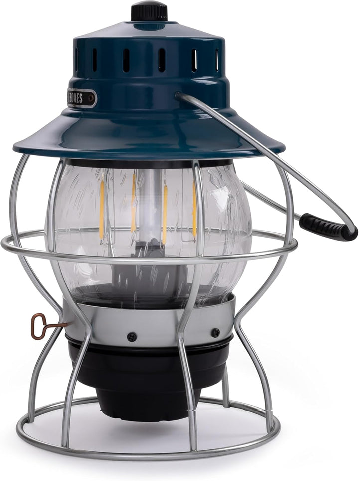Barebones Living Railroad Lantern Ocean Blue Ozeanblau, Ozeanblau