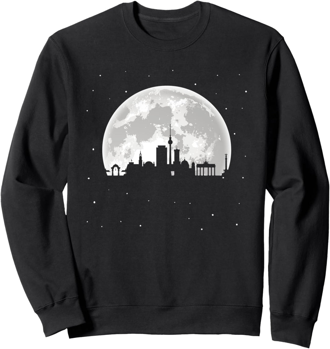 Berliner Skyline Mond Silhouette Berlin Sweatshirt