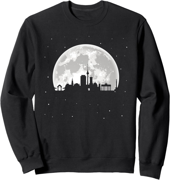 Berliner Skyline Mond Silhouette Berlin Sweatshirt