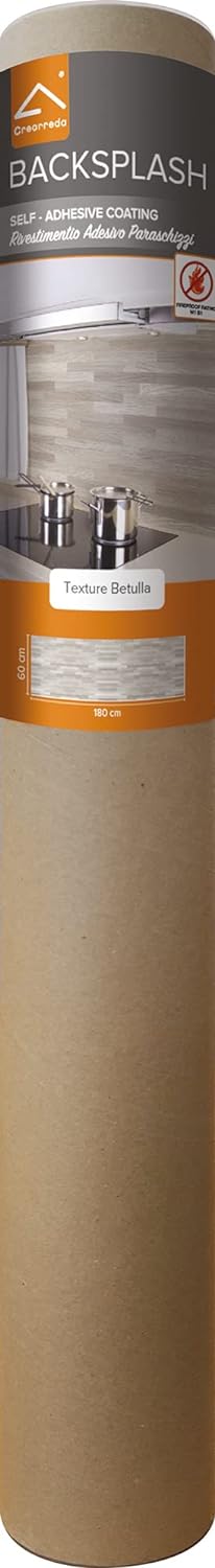 CREARREDA Spritzschutz für Küche, Wandaufkleber Birke 260x60 cm 100% Made in Italy Küchenrückwand mi