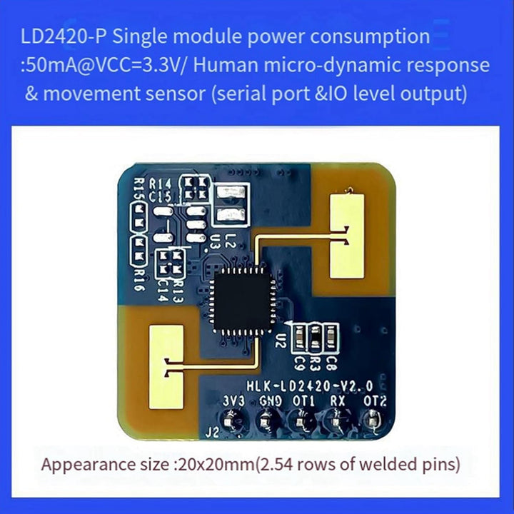 2X 24G mmWave LD2420 Radarsensor-Bewegungserkennungsmodul für Menschliche Anwesenheit