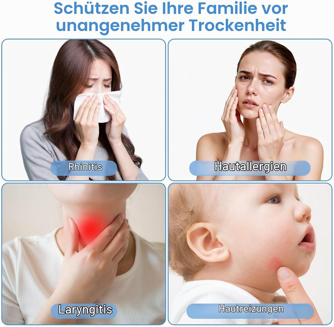 SZO Mini Luftbefeuchter Schlafzimmer mit Nachtlicht Air Humidifier Top-Befüllung 2 Sprühmodi Leise A