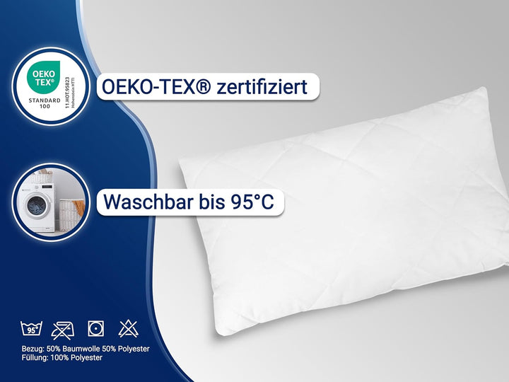 ZOLLNER 2er Set Kissen, Kissenfüllung, 40x65 cm, mit Reissverschluss 40 x 65 cm, 40 x 65 cm