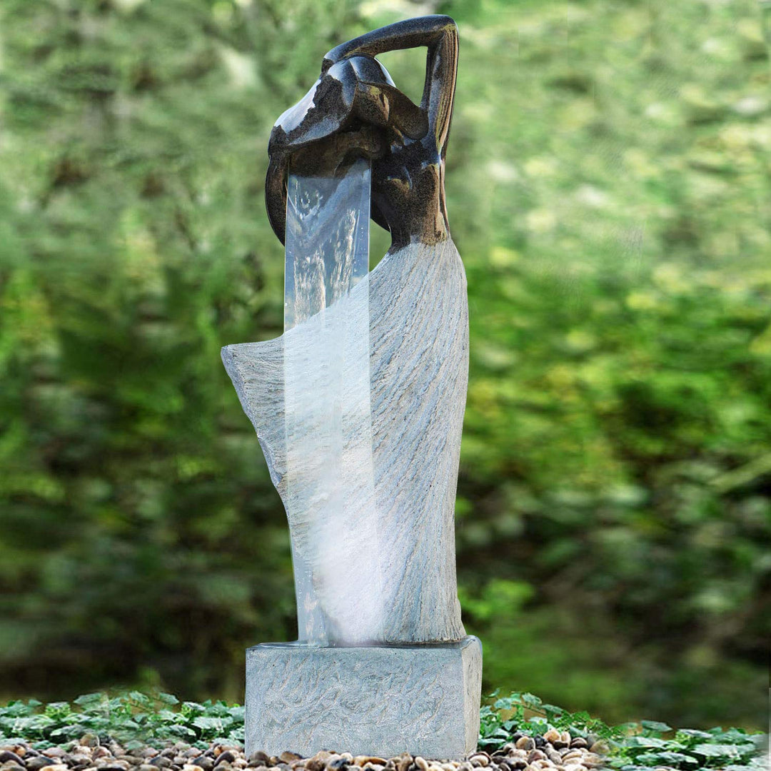 Gartenbrunnen Brunnen Zierbrunnen Zimmerbrunnen Springbrunnen Brunnen DANCING Lady mit LED-Licht mit