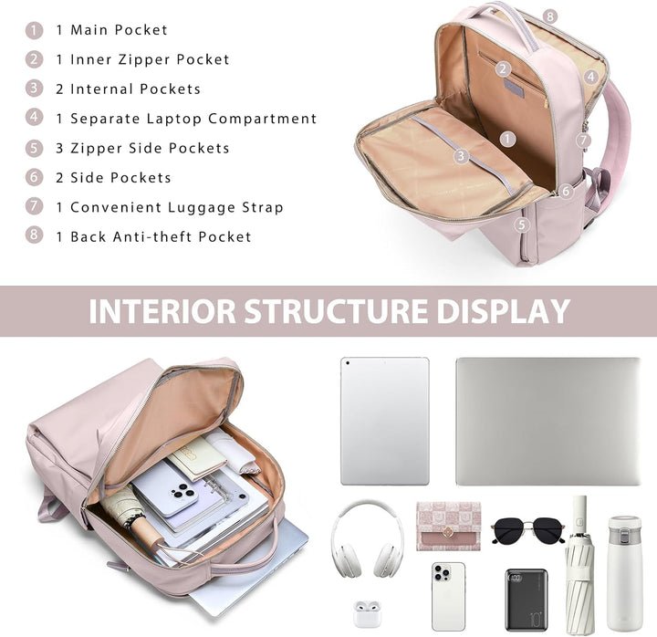 Laptop Rucksack, Rucksack Handgepäck 16 Zoll, Rucksack Damen und Herren, Taagesrucksäcke Wasserdicht