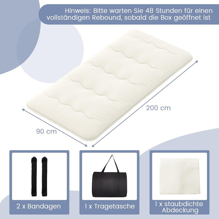 COSTWAY Japanische Futon Matratze, Tatami-Matte, Bodenmatratze, Klappmatratze mit waschbarem Bezug,