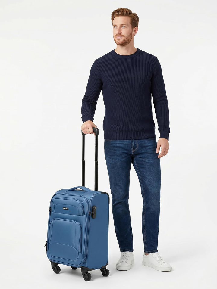 Smartbox Weichgepäck Kabinen-Koffer für Damen &amp; Herren | Kleiner Cabin-Trolley 36 x 23 x 55 cm | 4 R