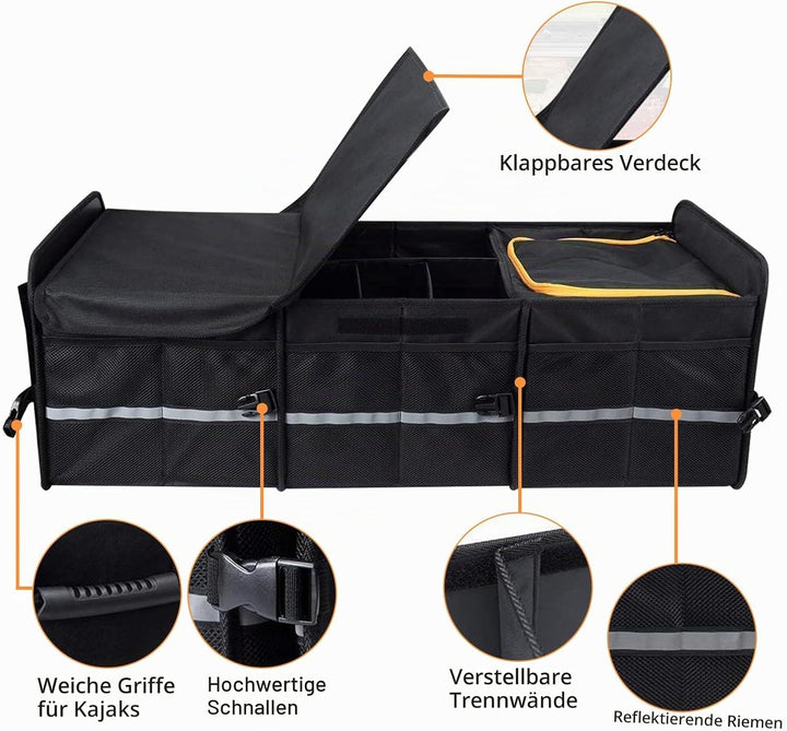 Kofferraum Organizer, Auto Kofferraum Organizer Mit Deckel, Zusammenklappbarer Kofferraumtasche, Aut