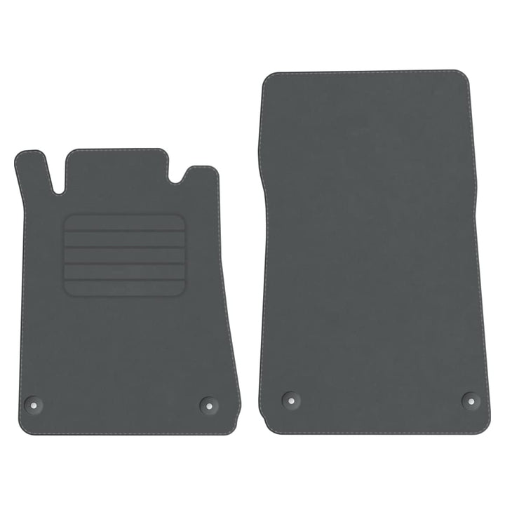 Premium Velourmattenset für Mercedes SLK R170 Bj. 1996 – 2004 PREM GRAU runde Befestigungen Mit Absa