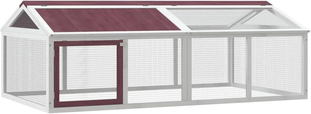 Festnight Hasenstall XXL Freigehege aus Holz und Metallgitter Freigehege für Kaninchen Kleintierstal